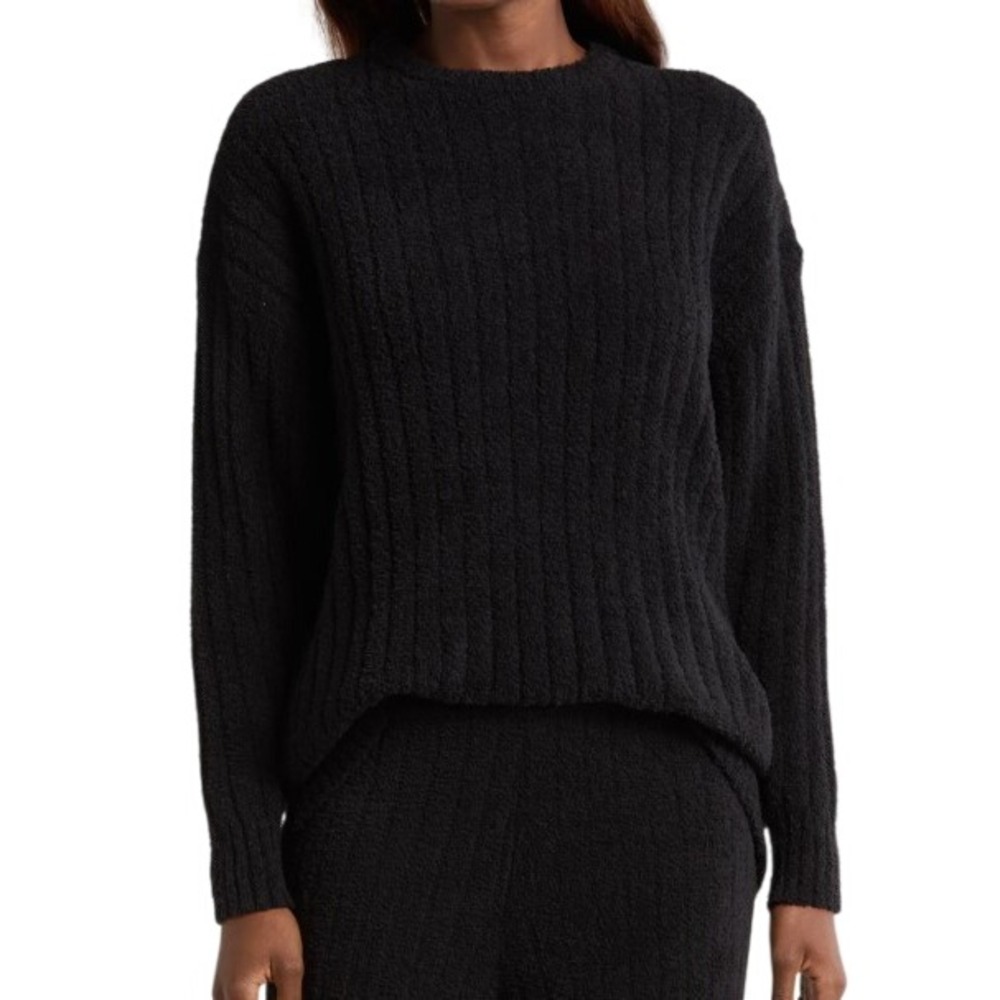 UGG Womens Size XL Riz Rib Sweater BlacL Long Sleeve Pullover NWT